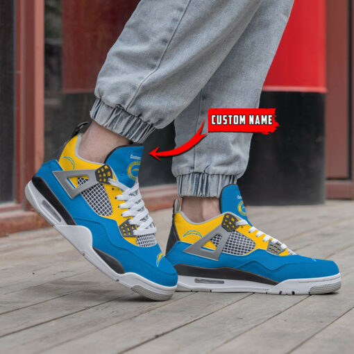 Los Angeles Chargers Personalized AJ4 Sneaker BG41