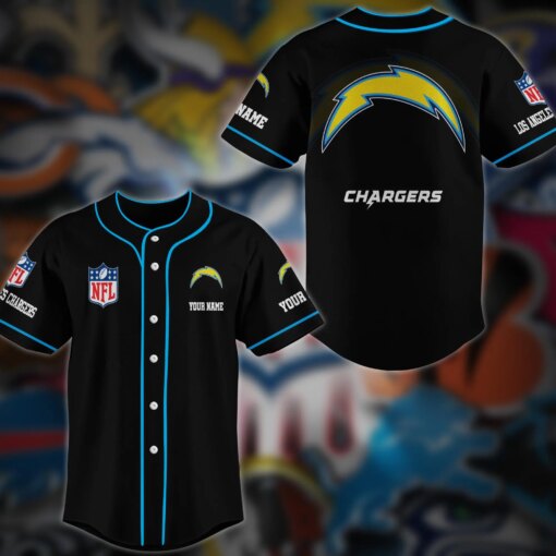 Los Angeles Chargers Personalized Baseball Jersey AZCBJS116