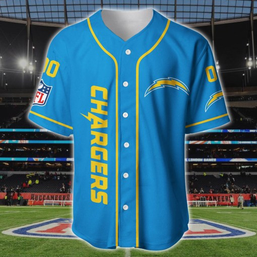 Los Angeles Chargers Personalized Baseball Jersey BG172