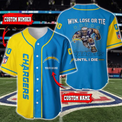 Los Angeles Chargers Personalized Baseball Jersey BG579