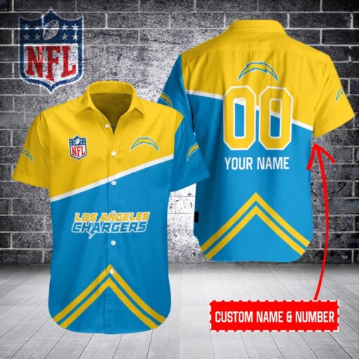 Los Angeles Chargers Personalized Button Shirt BB351