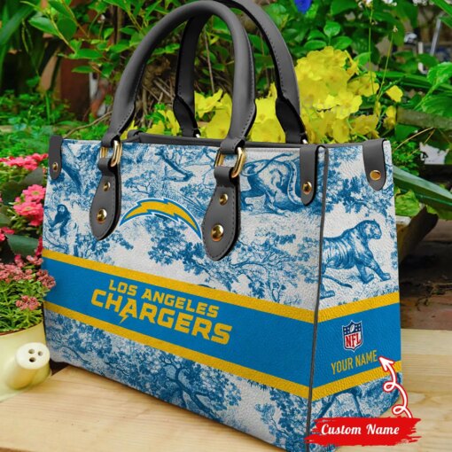 Los Angeles Chargers Personalized Leather Hand Bag BB311