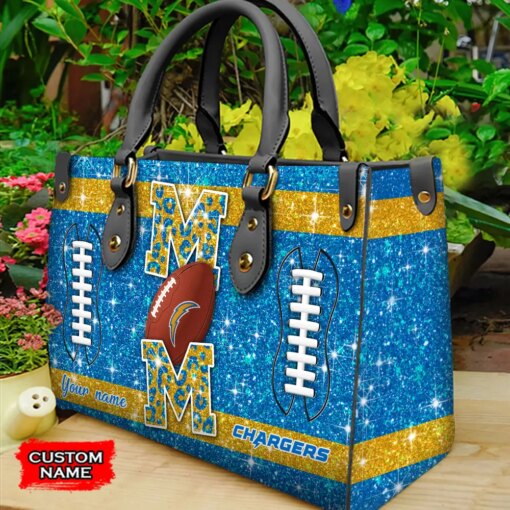 Los Angeles Chargers Personalized Leather Hand Bag BBLTHB585