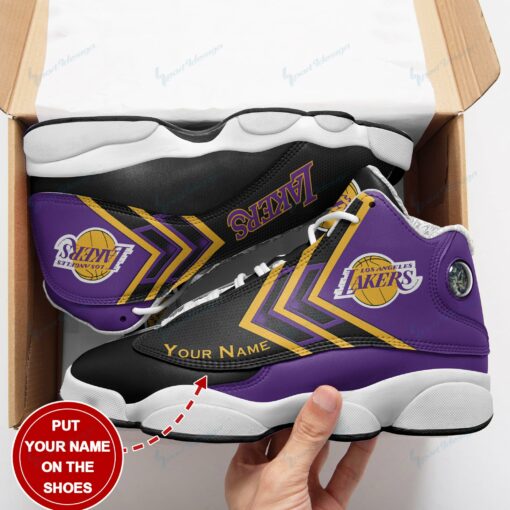 Los Angeles Lakers Personalized AJD13 Sneakers BG01