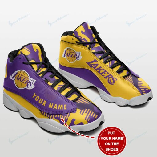 Los Angeles Lakers Personalized AJD13 Sneakers BG02