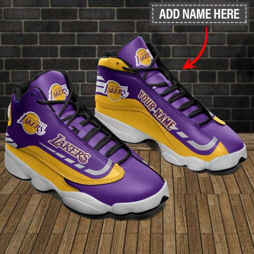 Los Angeles Lakers Personalized AJD13 Sneakers BG22