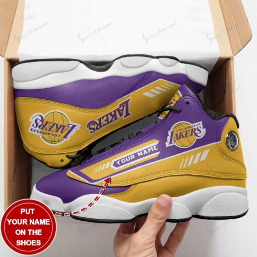 Los Angeles Lakers Personalized AJD13 Sneakers BG33