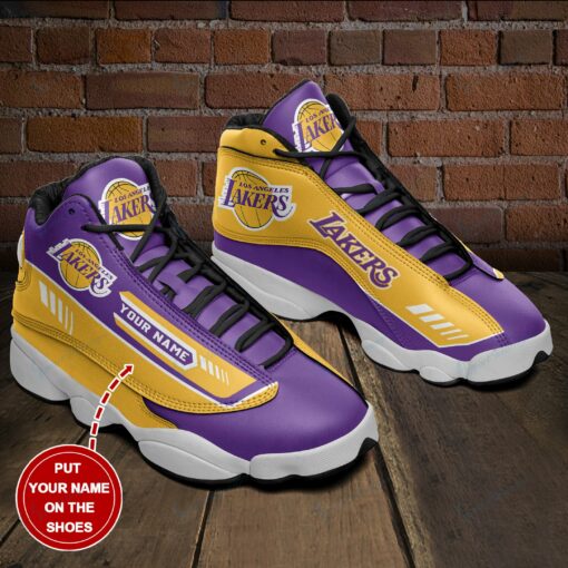 Los Angeles Lakers Personalized AJD13 Sneakers BG33