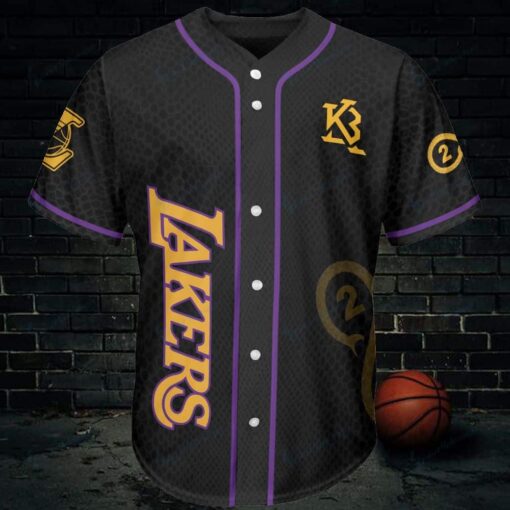 Los Angeles Lakers Personalized Baseball Jersey 465