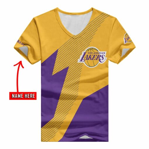 Los Angeles Lakers Personalized V-neck Women T-shirt BG921