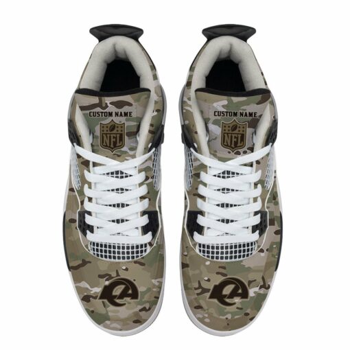 Los Angeles Rams Camo Personalized AJ4 Sneaker BG09