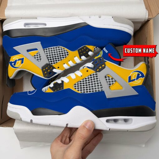 Los Angeles Rams Personalized AJ4 Sneaker BG42