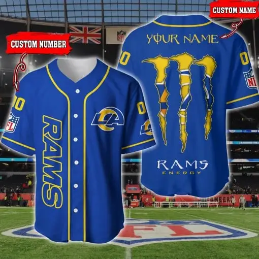 Los Angeles Rams Personalized Baseball Jersey BG173