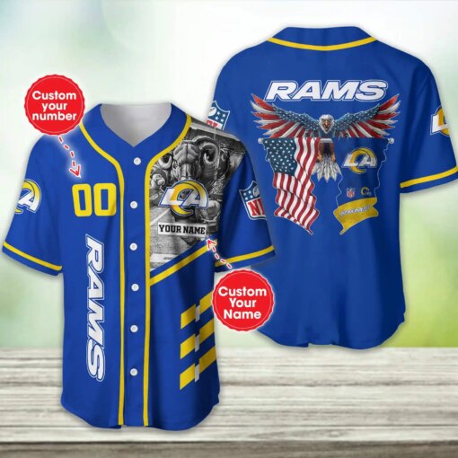 Los Angeles Rams Personalized Baseball Jersey BG406