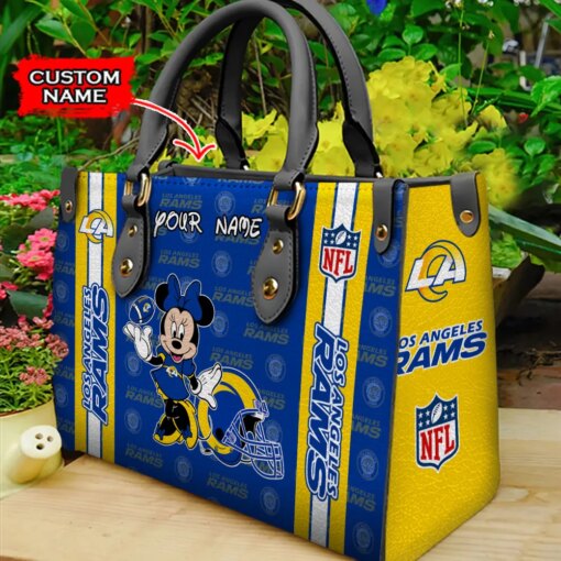 Los Angeles Rams Personalized Leather Hand Bag BBLTHB522