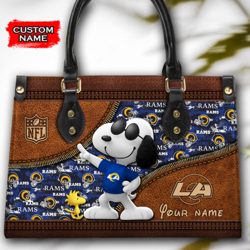 Los Angeles Rams Personalized Leather Hand Bag BBLTHB554