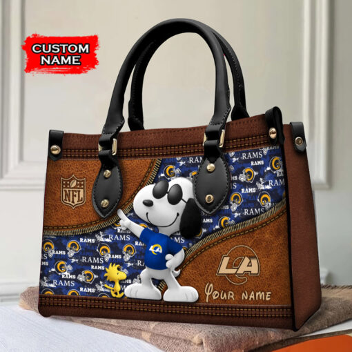 Los Angeles Rams Personalized Leather Hand Bag BBLTHB554