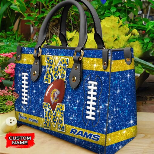 Los Angeles Rams Personalized Leather Hand Bag BBLTHB586