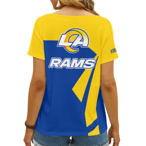 Los Angeles Rams Personalized V-neck Women T-shirt AGC50