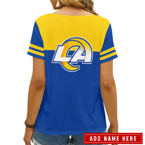 Los Angeles Rams Personalized V-neck Women T-shirt AGCWTS257