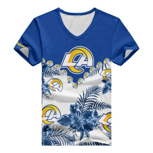 Los Angeles Rams Personalized V-neck Women T-shirt BG614