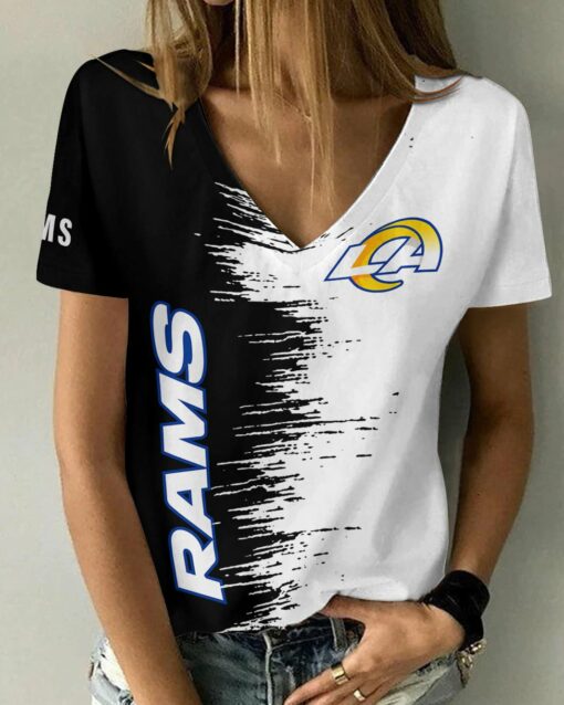 Los Angeles Rams Summer V-neck Women T-shirt BG10