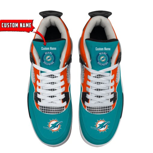 Miami Dolphins Personalized AJ4 Sneaker BG51