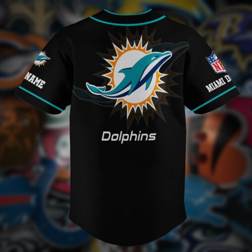 Miami Dolphins Personalized Baseball Jersey AZCBJS118