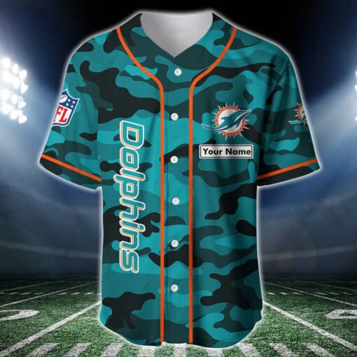 Miami Dolphins Personalized Baseball Jersey BG202