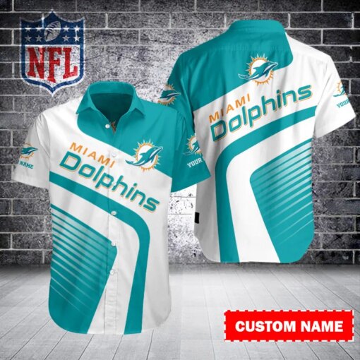 Miami Dolphins Personalized Button Shirt BB356