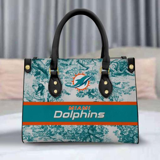 Miami Dolphins Personalized Leather Hand Bag BB320