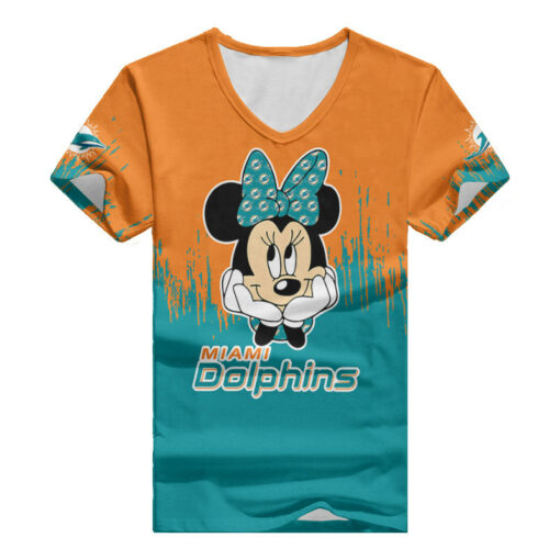 Miami Dolphins Personalized Summer V-neck Women T-shirt BG51