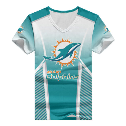 Miami Dolphins Personalized V-neck Women T-shirt AGC04