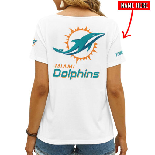 Miami Dolphins Personalized V-neck Women T-shirt AGC77