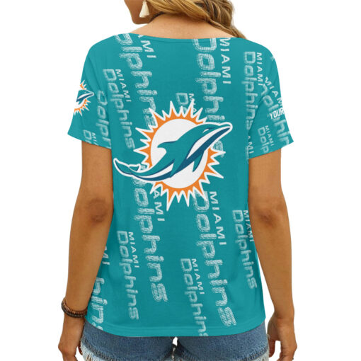 Miami Dolphins Personalized V-neck Women T-shirt AGC96