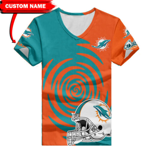 Miami Dolphins Personalized V-neck Women T-shirt BG465