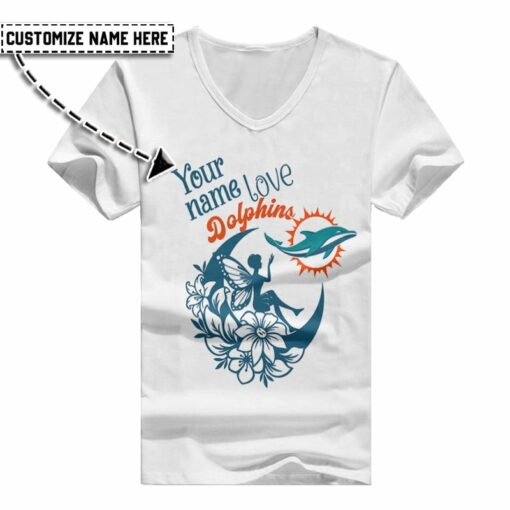 Miami Dolphins Personalized V-neck Women T-shirt BG531