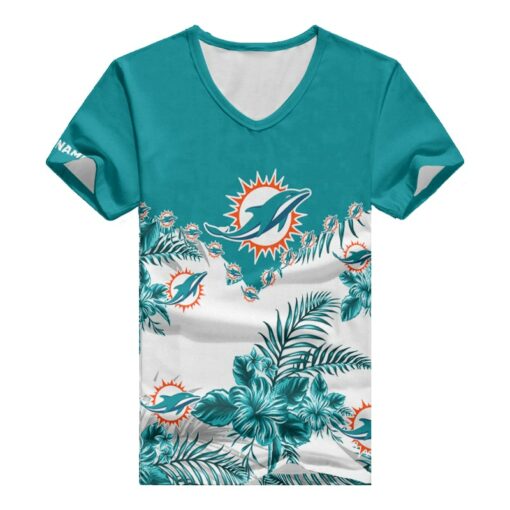 Miami Dolphins Personalized V-neck Women T-shirt BG601