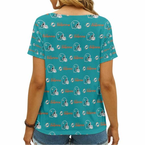 Miami Dolphins V-neck Women T-shirt