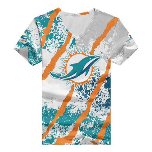 Miami Dolphins V-neck Women T-shirt AGC31