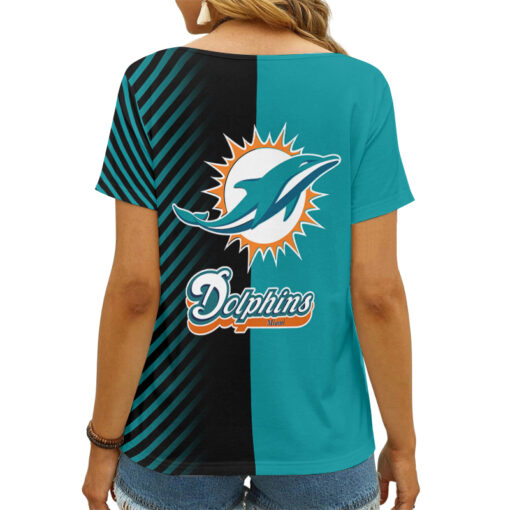 Miami Dolphins V-neck Women T-shirt AGCWTS143