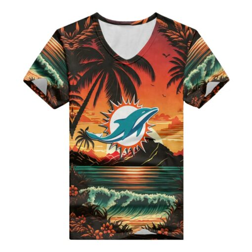 Miami Dolphins V-neck Women T-shirt BG764