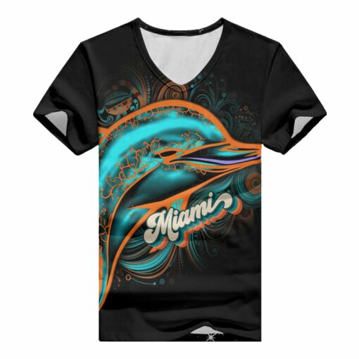 Miami Dolphins V-neck Women T-shirt BG856