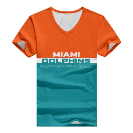 Miami Dolphins V-neck Women T-shirt BG857