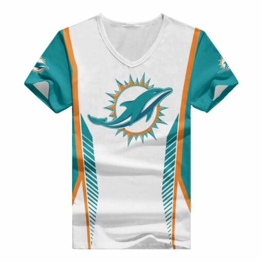 Miami Dolphins V-neck Women T-shirt BG861