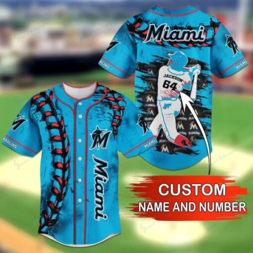 Miami Marlins Personalized Baseball Jersey BG09