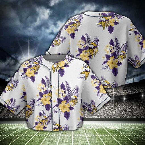 Minnesota Vikings Crop Top Baseball Jersey 57