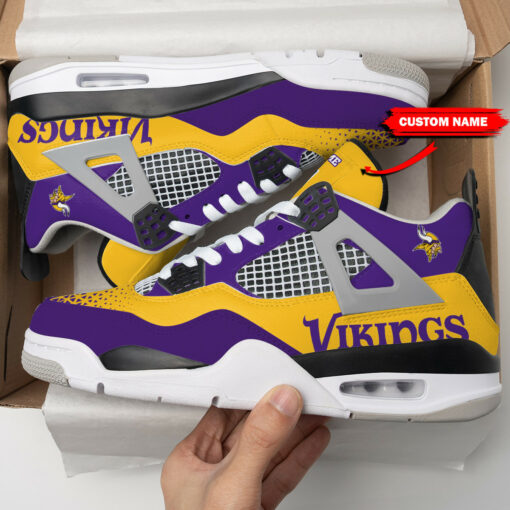 Minnesota Vikings Personalized AJ4 Sneaker BG114