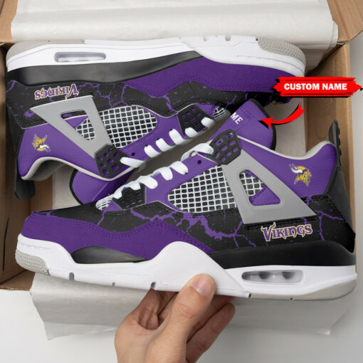 Minnesota Vikings Personalized AJ4 Sneaker BG139