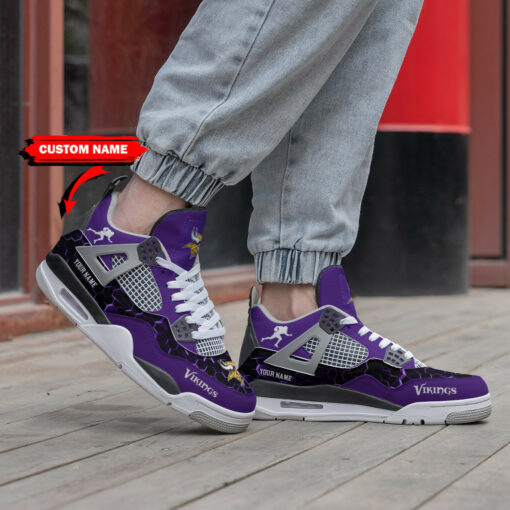 Minnesota Vikings Personalized AJ4 Sneaker BG166